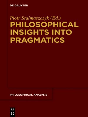 cover image of Philosophical Insights into Pragmatics